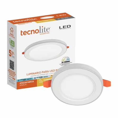 LUMINARIO REDONDO EMPOTRABLE TECHO LED 9W 100-240V IP20 6500K 470LM AINALA I  BLANCO TECNO LITE