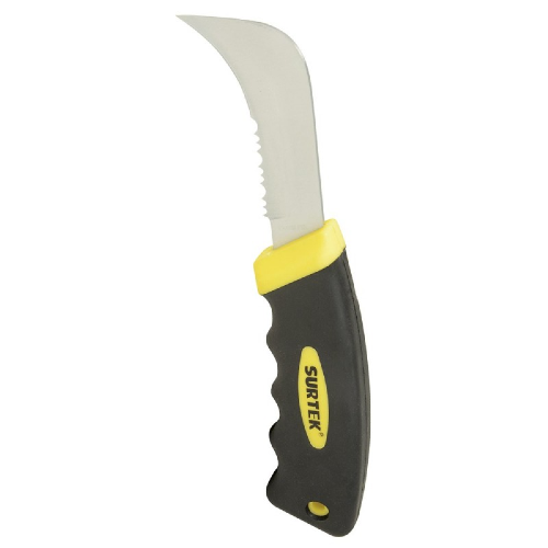 CUCHILLO CURVO PARA LINOLEO 8 DENTADO ACERO INOXIDABLE CON MANGO BIMATERIAL SURTEK