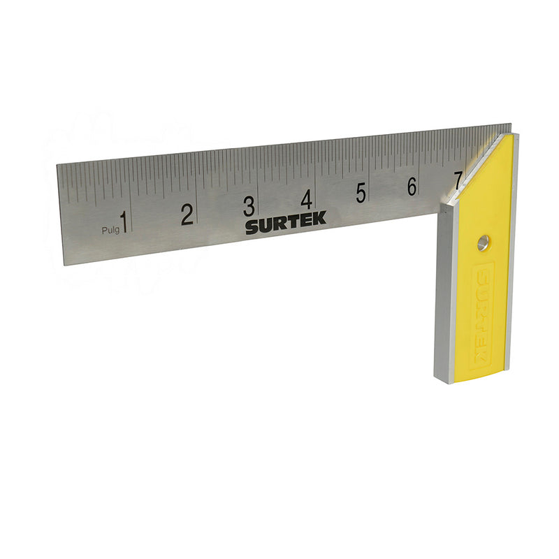 ESCUADRA DE CARPINTERO CON MANGO PLASTICO 8" SURTEK