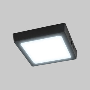 LUMINARIO CUADRADO SOBREPONER TECHO LED 12W 100-240V 6500K 800LM 15000H ALGEDI II  NEGRO TECNOLITE