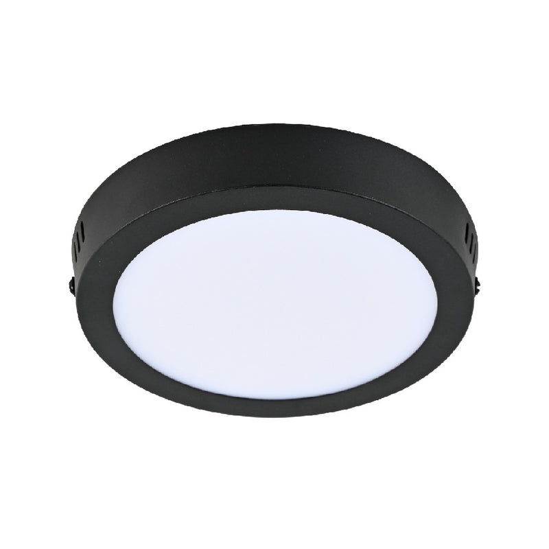 LUMINARIO REDONDO SOBREPONER TECHO LED 12W 100-240V 3000K 720LM 15000H ANKAA II NEGRO TECNOLITE