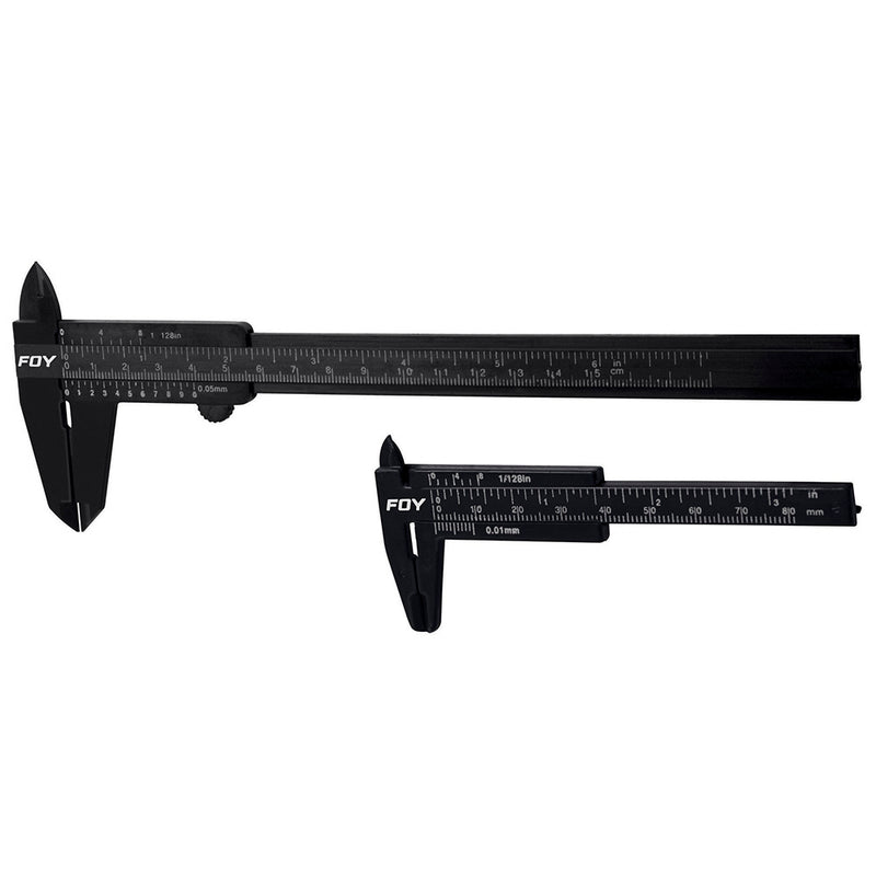 JUEGO DE CALIBRADORES PIE DE REY VERNIER PLÁSTICOS 3 Y 6 FOY
