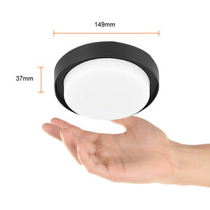 LUMINARIO REDONDO SOBREPONER TECHO LED 15W 127V IP54 6500K 900LM 15000H NENQUE I  NEGRO TECNOLITE