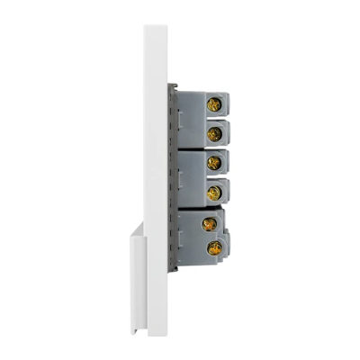 PLACA PLANA 1 APAGADOR SENCILLO + 2 CONTACTOS PLATA  FLAT LUCEK