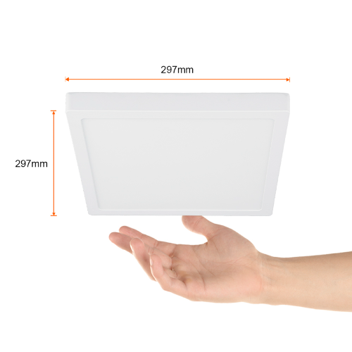 LUMINARIO CUADRADO SOBREPONER TECHO LED 24W 100-240V 6500K 1600LM 15000H ALGEDI IV  BLANCO TECNOLITE