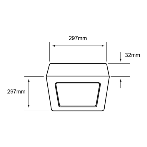 LUMINARIO CUADRADO SOBREPONER TECHO LED 24W 100-240V 6500K 1600LM 15000H ALGEDI IV  BLANCO TECNOLITE