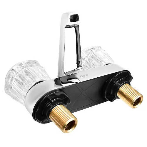 MEZCLADORA PARA LAVABO 4" CON MANERAL POMO ACRILICO CROMO DICA