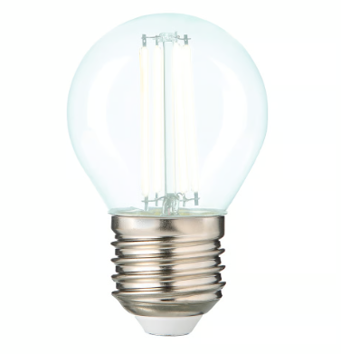 FOCO GLOBO G45 LED 4W E27 127V IP20 6500K 500LM 15000H TRANSPARENTE TECNOLITE