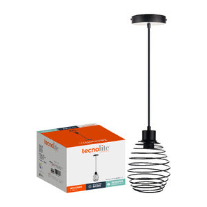 LUMINARIO COLGANTE E27 100-240V KITAL III NEGRO TECNOLITE