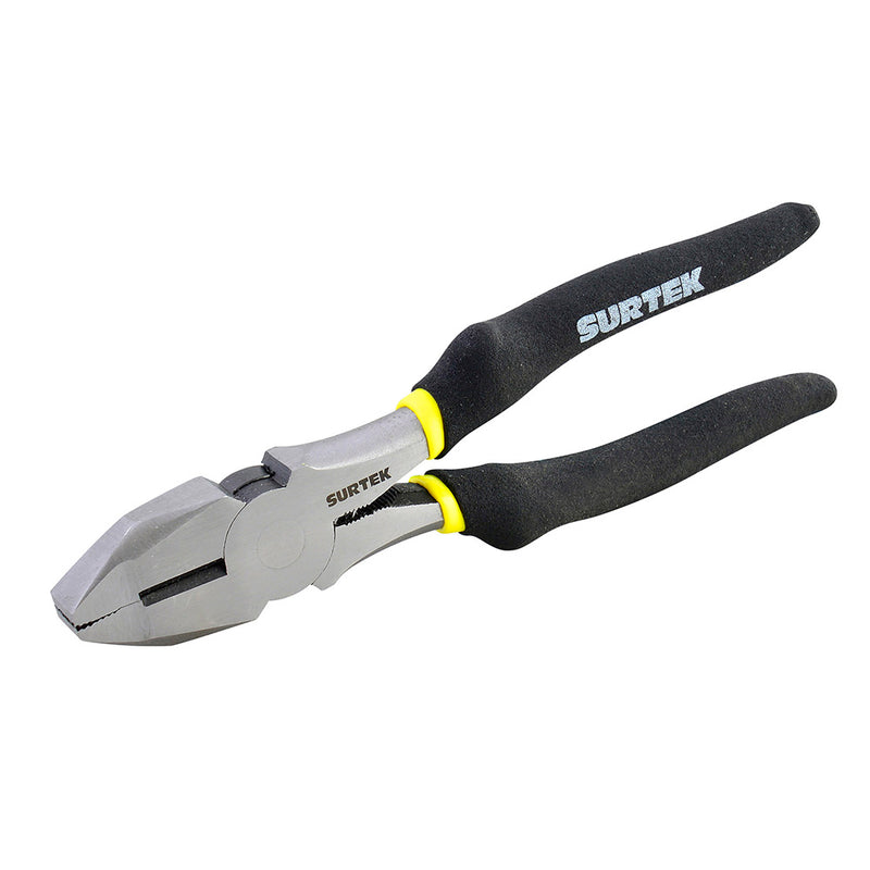 PINZA ELECTRICISTA RGRIP NARIZ CUADRADA  CORTE LATERAL 9" SURTEK