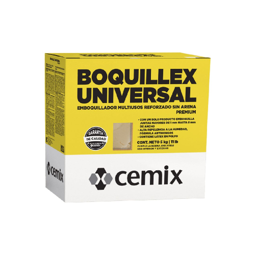 BOQUILLEX UNIVERSAL SIN ARENA BLANCO 5 KG CEMIX
