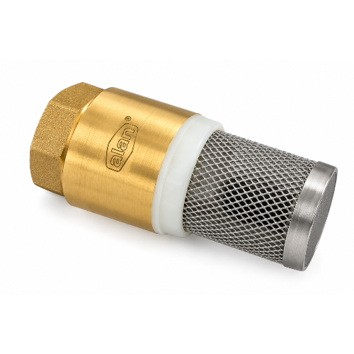 VALVULA PICHANCHA CUERPO LATON Y CANASTILLA DE ACERO INOXIDABLE 032MM 11/4" ALAN