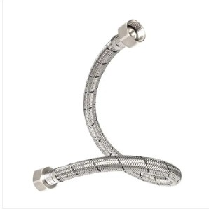 MANGUERA PARA LAVABO Y FREGADERO FLEXIBLE ACERO INOX. 40CM 1/2X1/2 ROTOPLAS