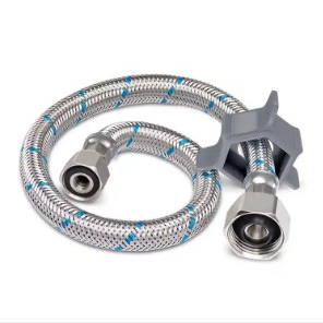 MANGUERA PARA LAVABO Y FREGADERO FLEXIBLE ACERO INOX. 40CM 1/2X1/2 ROTOPLAS