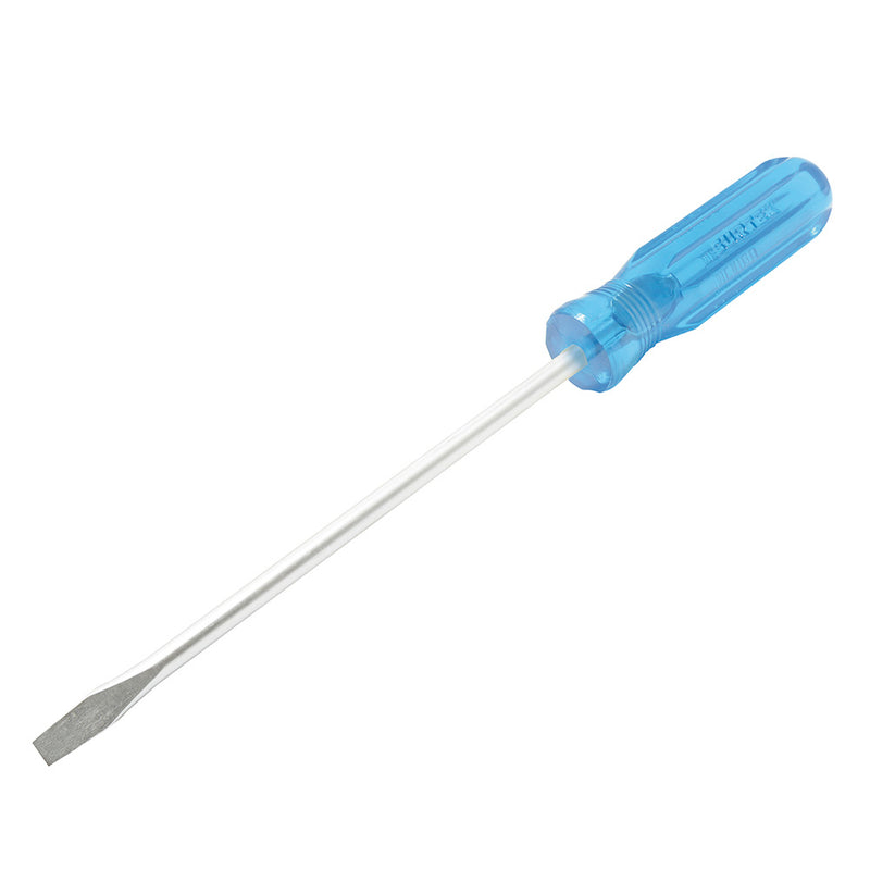 DESARMADOR PUNTA PLANA BARRA REDONDA MANGO AZUL ACETATO 1/4X6 SURTEK