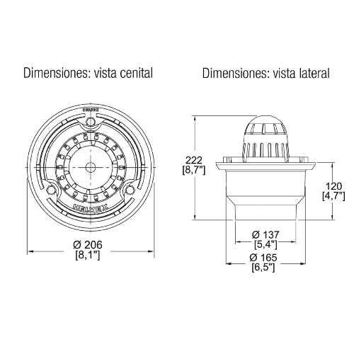 COLADERA AZOT.CUP.CONEX.TUB.102ROS HELVEX — Tubos y Conexiones