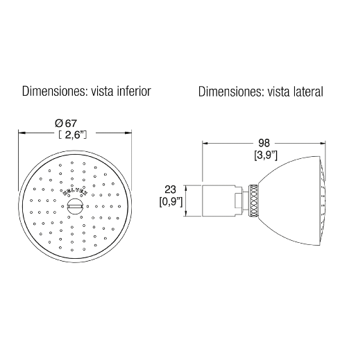 REGADERA DE CHORRO FIJO CROMO HELVEX