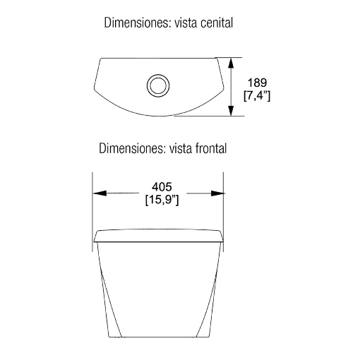 TANQUE PARA WC AUSTRAL BOTON 3.8L BLANCO HELVEX