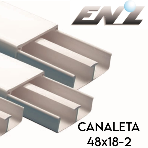 CANALETA PVC BLANCA 48X18X2000MM 2V SLIMTEC