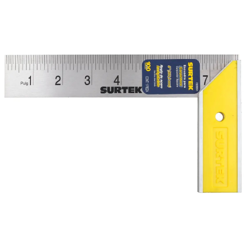 ESCUADRA DE CARPINTERO CON MANGO PLASTICO 8" SURTEK