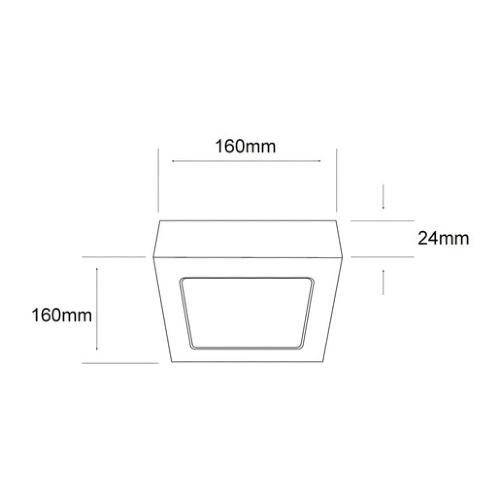 LUMINARIO CUADRADO SOBREPONER TECHO LED 12W 100-240V 6500K 800LM 15000H ALGEDI II  NEGRO TECNOLITE