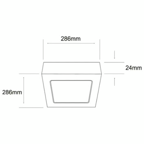 LUMINARIO CUADRADO SOBREPONER TECHO LED 24W 100-240V 6500K 1600LM 15000H ALGEDI IV NEGRO TECNOLITE