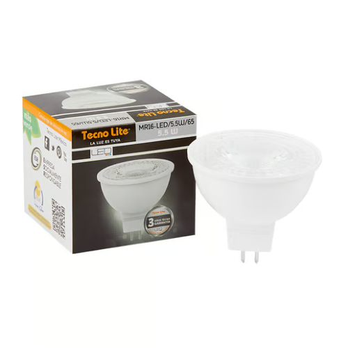 FOCO MR16 LED 5.5W GX5.3 100-240V 6500K 350LM 15000H TECNO LITE