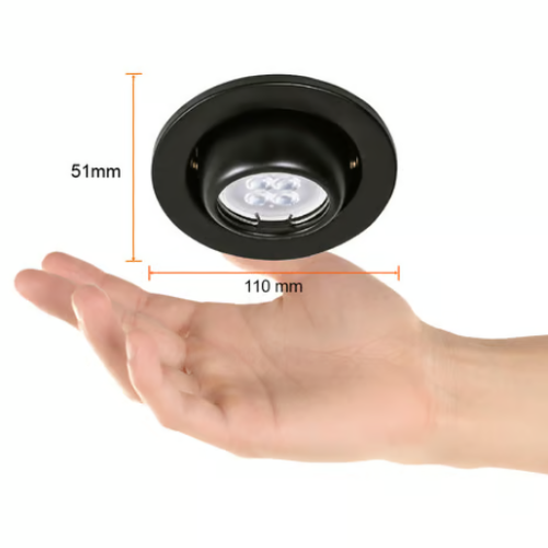LUMINARIO REDONDO EMPOTRAR TECHO GX5.3 100-240V ACARI NEGRO TECNOLITE