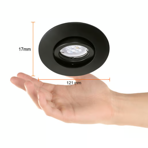 LUMINARIO REDONDO EMPOTRAR TECHO GX5.3 MR16 100-240V ACERRA NEGRO TECNOLITE