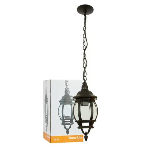 LUMINARIO FAROL COLGANTE E27 100-240V IP44 SIENA II NEGRO TECNOLITE