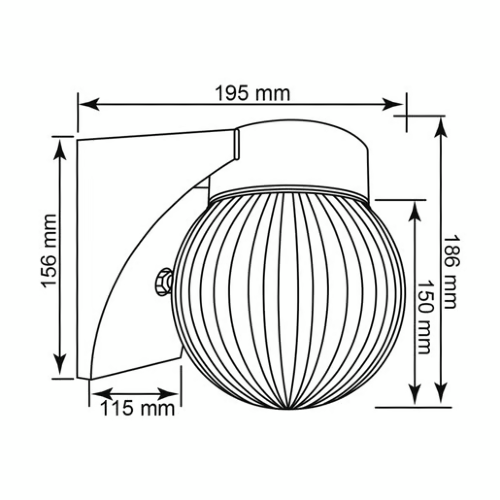LUMINARIO ESFERA SOBREPONER PARED LED 14W 100-240V IP44 6500K 1300LM VICENZA II CAFE TECNOLITE