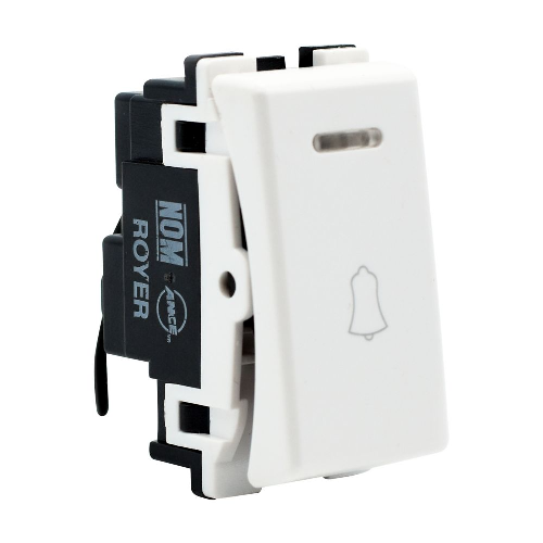 BOTON TIMBRE BLANCO 15A 127V ROYER 100