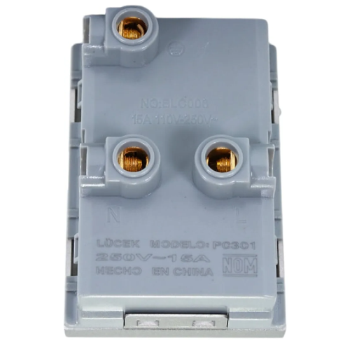 CONTACTOS DUPLEX 2P+T  ANODIZADO SIN PLACA LUCEK