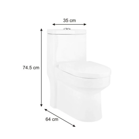 WC ONE PIECE DOMINIC BLANCO DUAL FLUSH CIERRE LENTO AXCENT