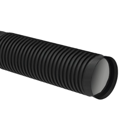 TUBO PEAD CORRUGADO ALCANTARILLADO CAMPANA 200MM 8" 6.00M NEGRO