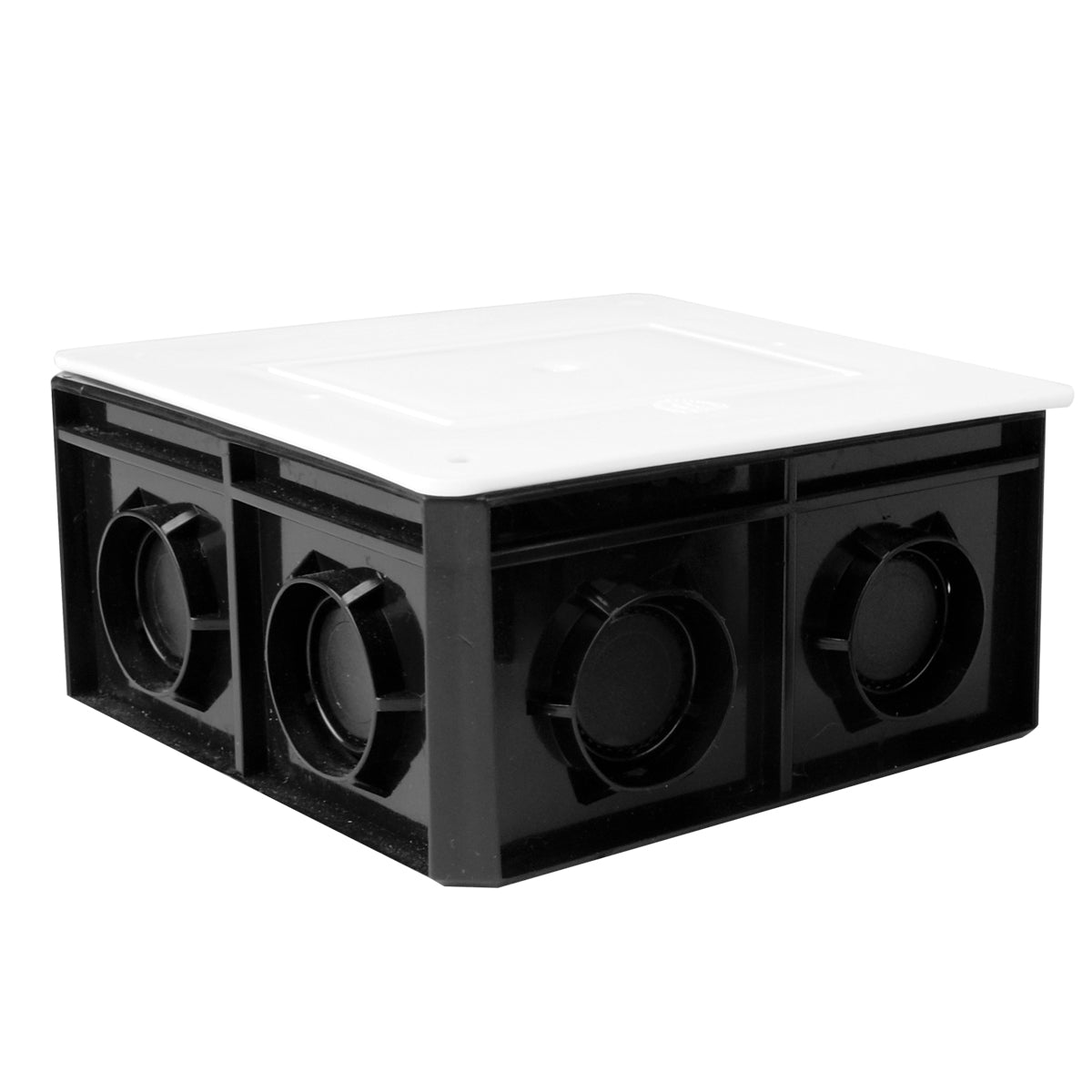 CAJA CUADRADA DE REGISTRO PVC NEGRA 019MM 3/4
