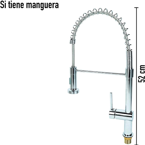 MONOMANDO FREGADERO CUELLO FLEXIBLE ALTO ACERO INOX MEER CNX