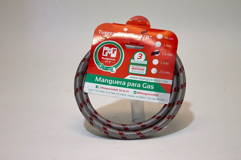 MANGUERA GAS ALUMINIO 5/16" 100CM 3/8X3/8