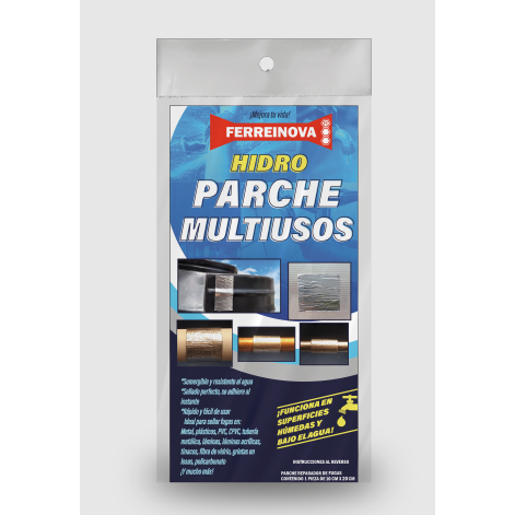 PARCHE MULTIUSOS 5X20CM ACABADO ALUMINIO SOLUXIONES