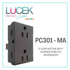 CONTACTOS DUPLEX 2P+T  ANODIZADO SIN PLACA LUCEK