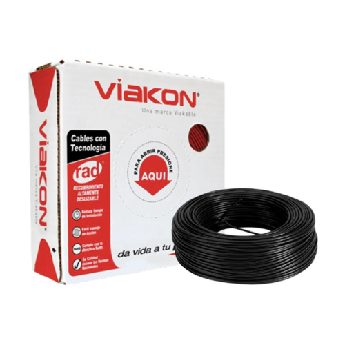 CABLE THW CAL.10 100M NEGRO VIAKON