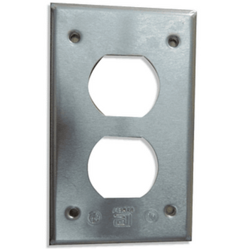 TAPA ALUMINIO RECTANGULAR PARA CONTACTO DUPLEX RAWELT — Tubos y Conexiones