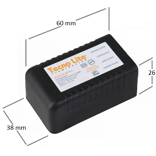 TRANSFORMADOR ELECTRONICO 127V A 12V MAX 60W TECNO LITE