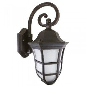 LUMINARIO FAROL SOBREPONER PARED E27 100-240V IP44 RONDA BRONCE ANTIGUO TECNO LITE