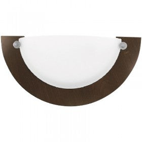 LUMINARIO REDONDO SOBREPONER PARED E27 100-240V FORLI I MADERA OSCURO OPAL TECNOLITE