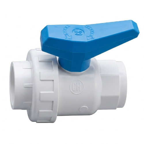 VALVULA BOLA UNION SIMPLE PVC HIDRAULICO CEMENTAR C-40 230LBS 038MM 11/2" BLANCO