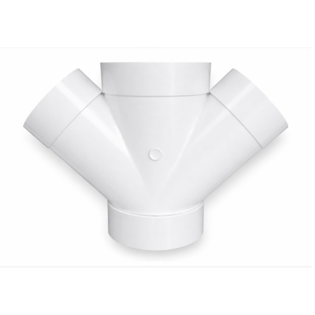 YEE DOBLE PVC SANITARIO CEMENTAR 100X100MM 4X4" BLANCO