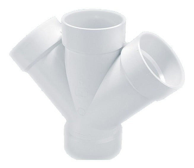 YEE DOBLE PVC SANITARIO CEMENTAR 100X100MM 4X4" BLANCO