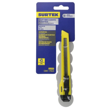 CUTTER PLASTICO ALMA METALICA 9 MM SURTEK
