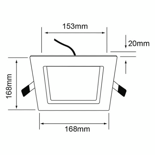 LUMINARIO CUADRADO EMPOTRAR TECHO LED 12W 100-240V 6500K 720LM BRIGHTON VII BLANCO TECNOLITE